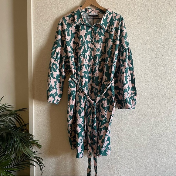 ELOQUII Elements Puff Sleeve Shirt Dress cotton - Picture 5 of 9